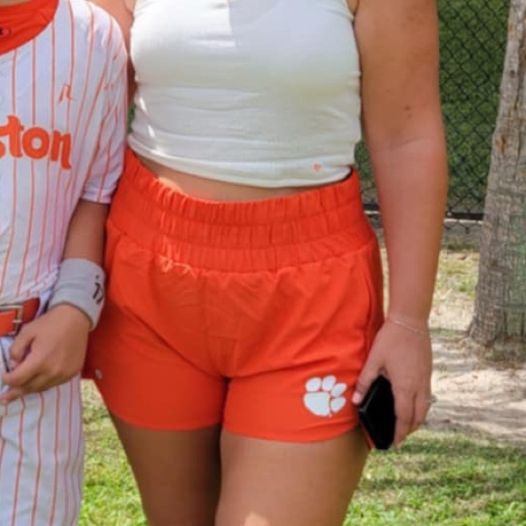 Women's Orange Athletic or Casual Shorts - Picture 3 of 3